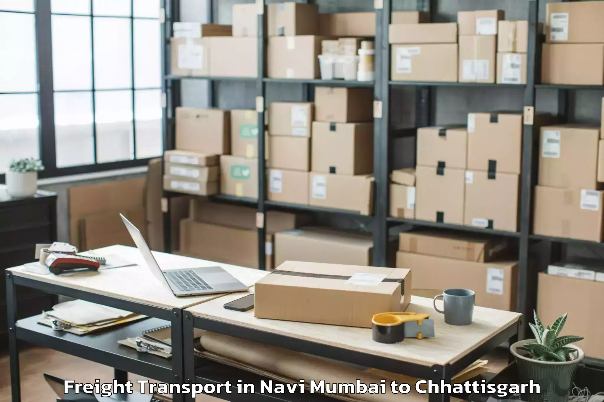 Hassle-Free Navi Mumbai to Mainpat Freight Transport